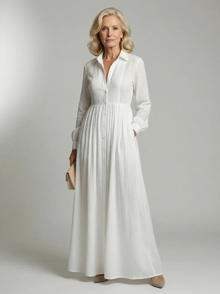 Women's Relaxed Ruched Dress with Button Front - photo 1