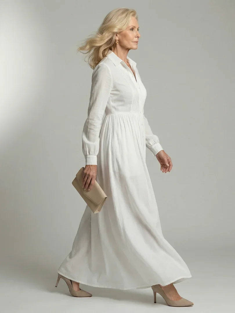 Women's Relaxed Ruched Dress with Button Front - photo 2