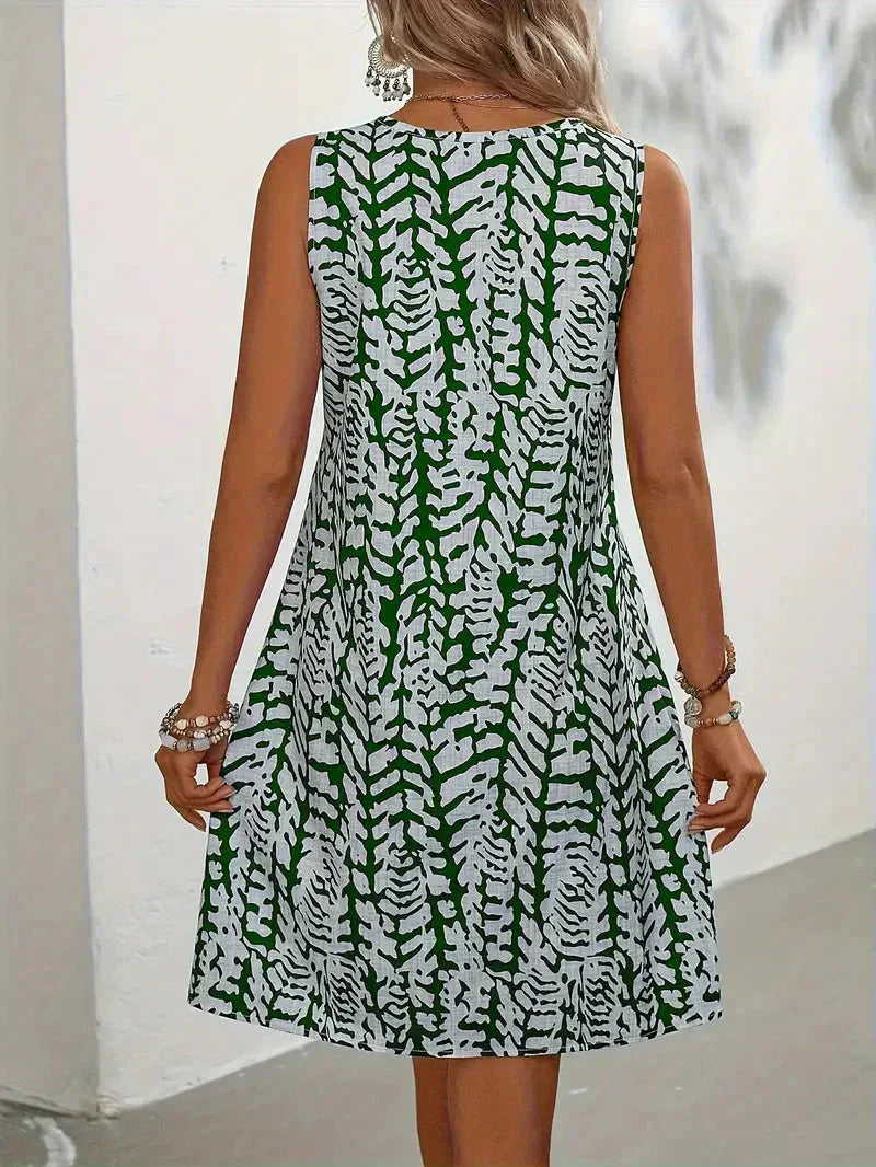 Women's Relaxed Wide-Leg Mini Dress with Sleeveless Cut - photo 9