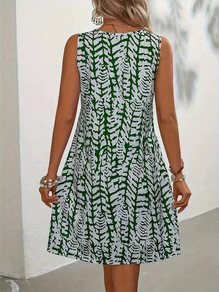 Women's Relaxed Wide-Leg Mini Dress with Sleeveless Cut - photo 9