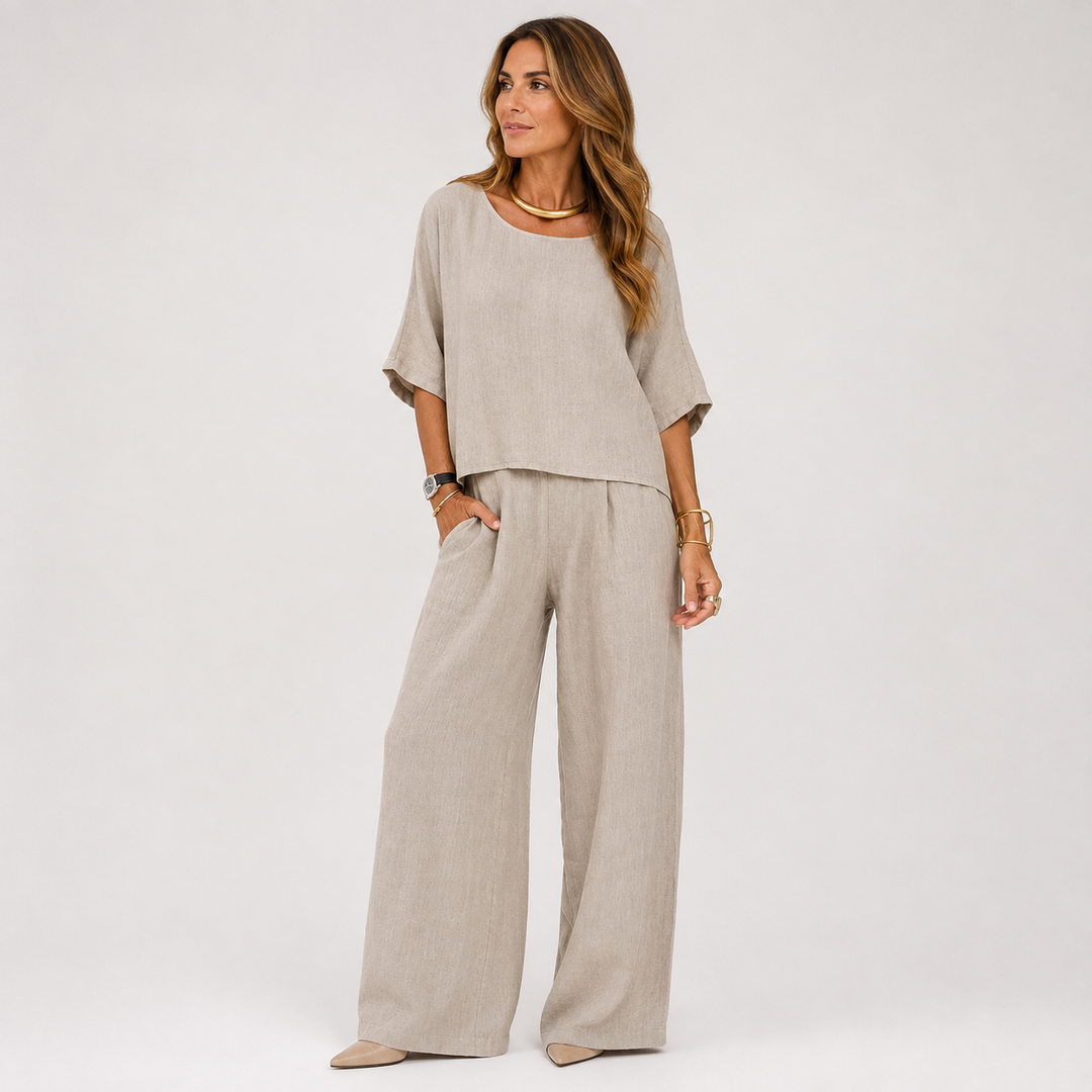 Women's Relaxed Wide-Leg Two-Piece Set - photo 1