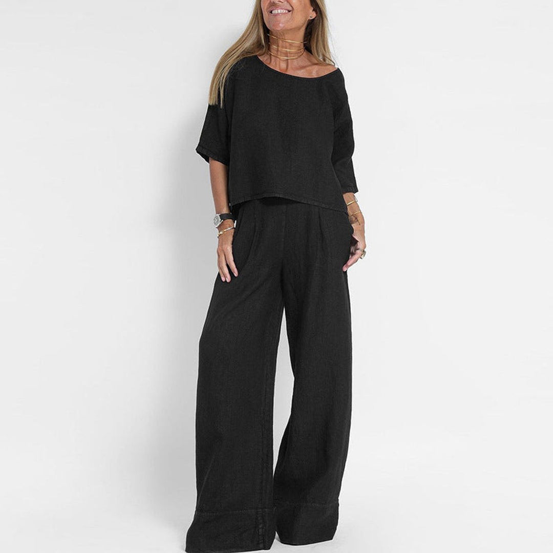 Women's Relaxed Wide-Leg Two-Piece Set - photo 3