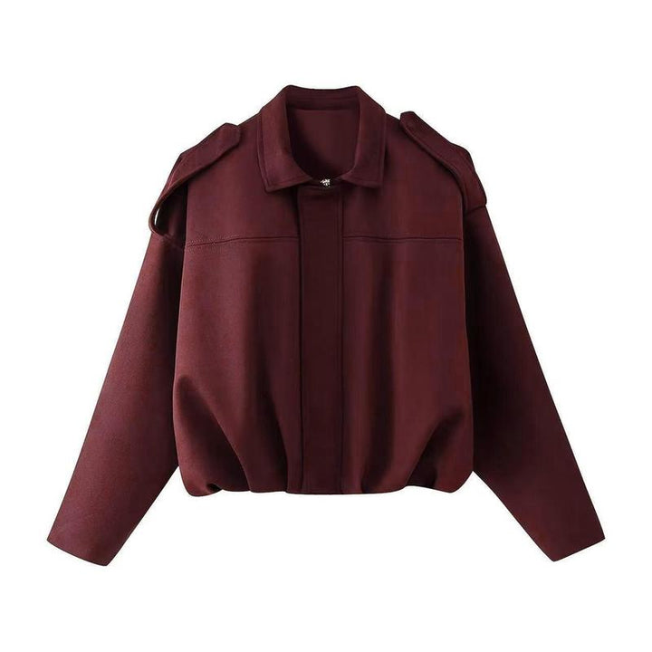 Women's Relaxed Zip-Front Bomber Jacket with Collar - photo 2