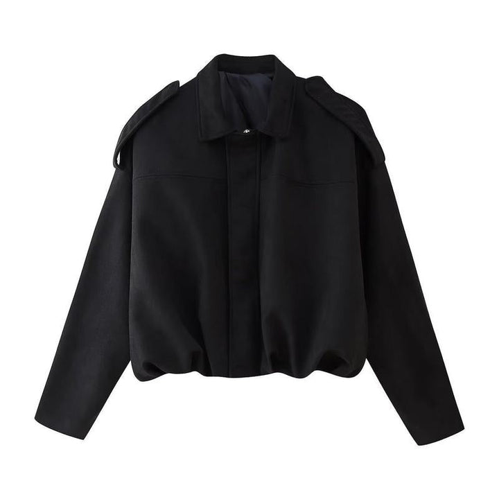 Women's Relaxed Zip-Front Bomber Jacket with Collar - photo 3