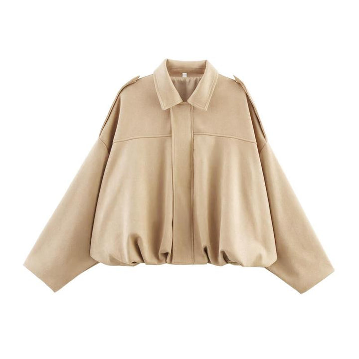 Women's Relaxed Zip-Front Bomber Jacket with Collar - photo 4
