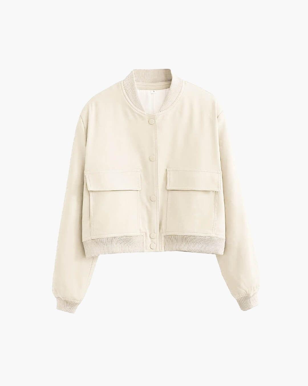 Women's Relaxed Zip-Front Ribbed Cuffs Bomber Jacket with Collar - photo 12