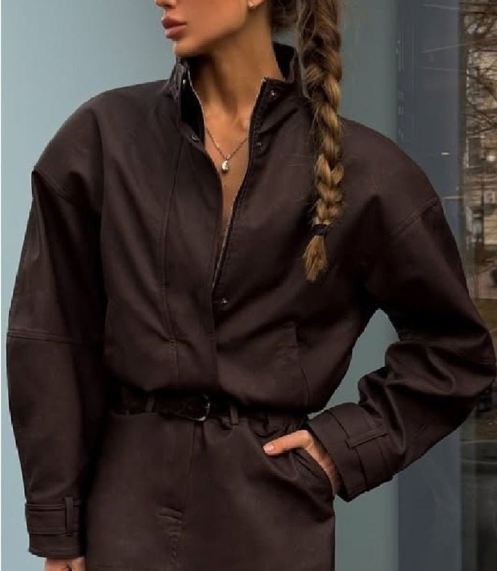 Women's Zip-Front Jacket with Collar and Chest Pockets - photo 11