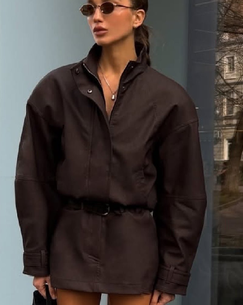 Women's Zip-Front Jacket with Collar and Chest Pockets - photo 2