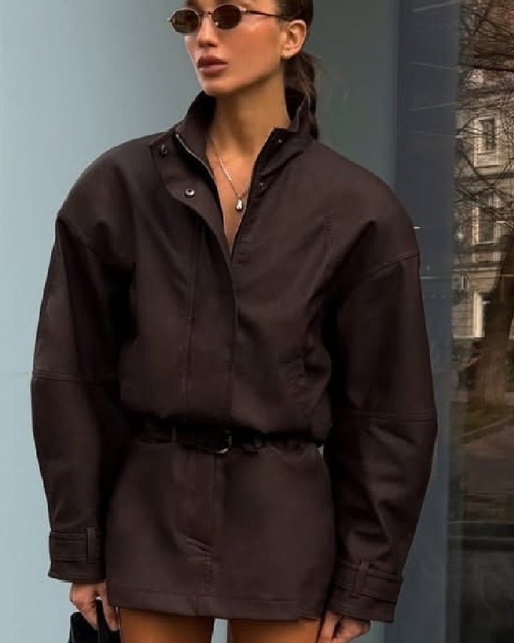 Women's Zip-Front Jacket with Collar and Chest Pockets - photo 2