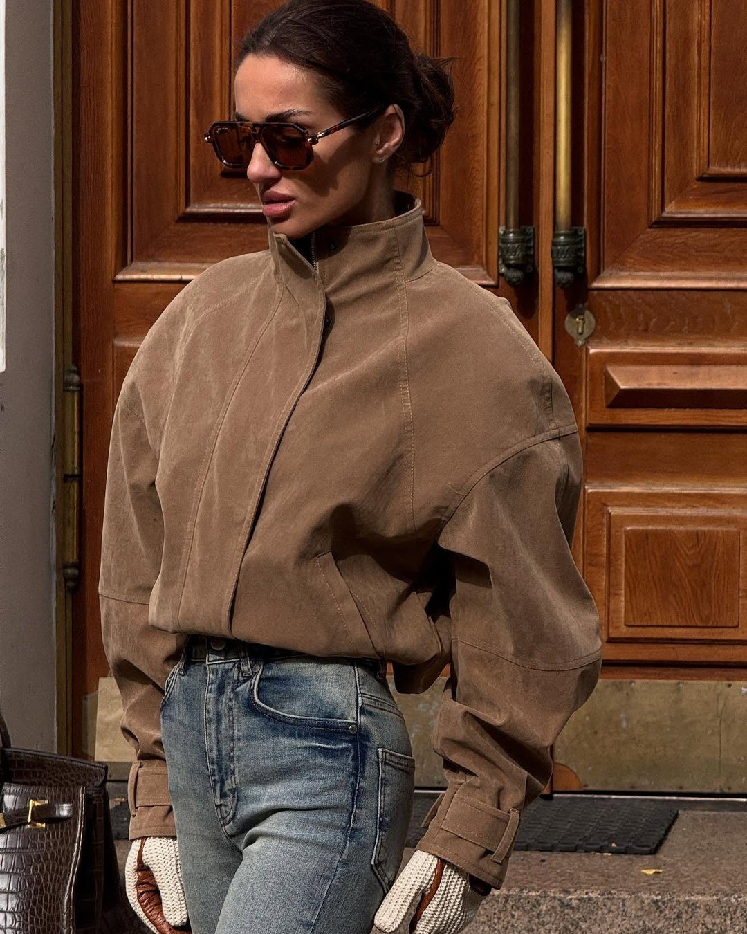 Women's Zip-Front Jacket with Collar and Chest Pockets - photo 3