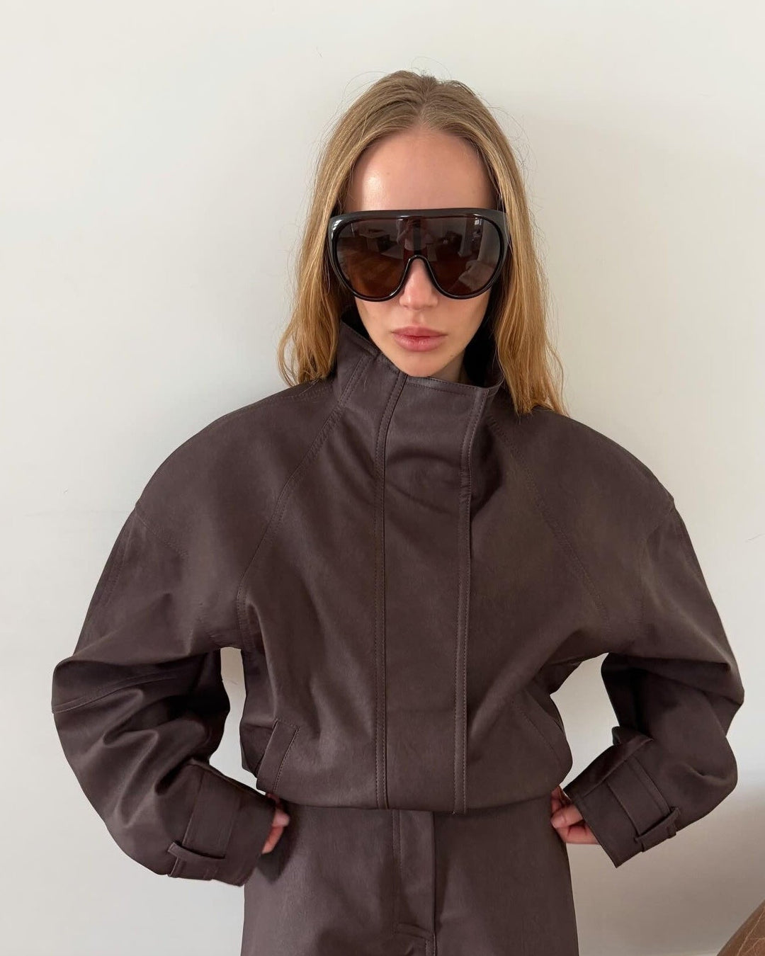 Women's Zip-Front Jacket with Collar and Chest Pockets - photo 8