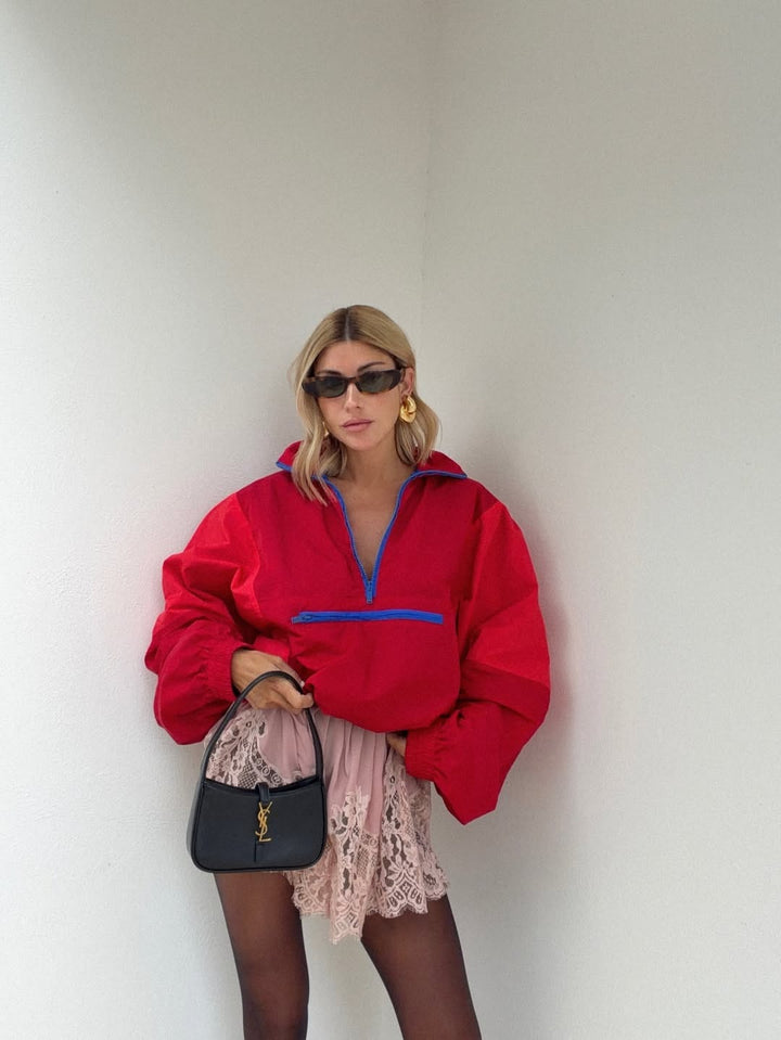 Women's Colour Block Windbreaker with Hood - photo 10
