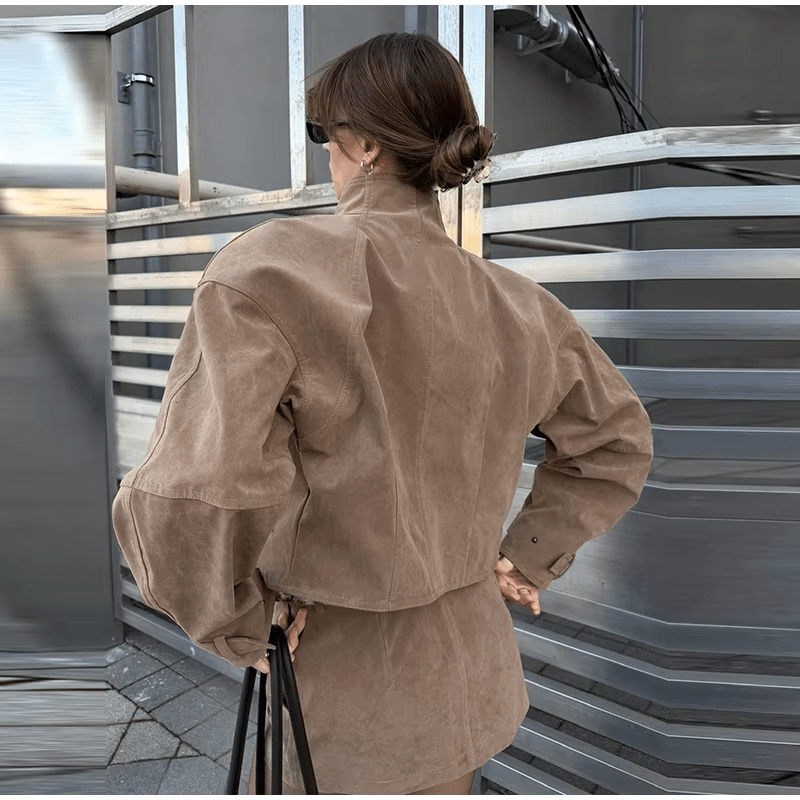 Women's Relaxed Zip-Front Two-Piece Set with High Waist - photo 9
