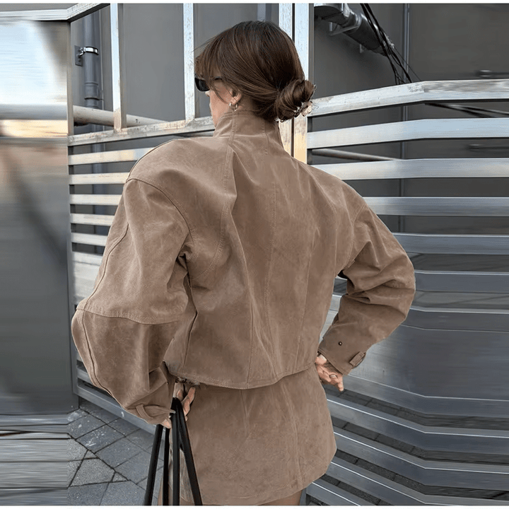 Women's Relaxed Zip-Front Two-Piece Set with High Waist - photo 9