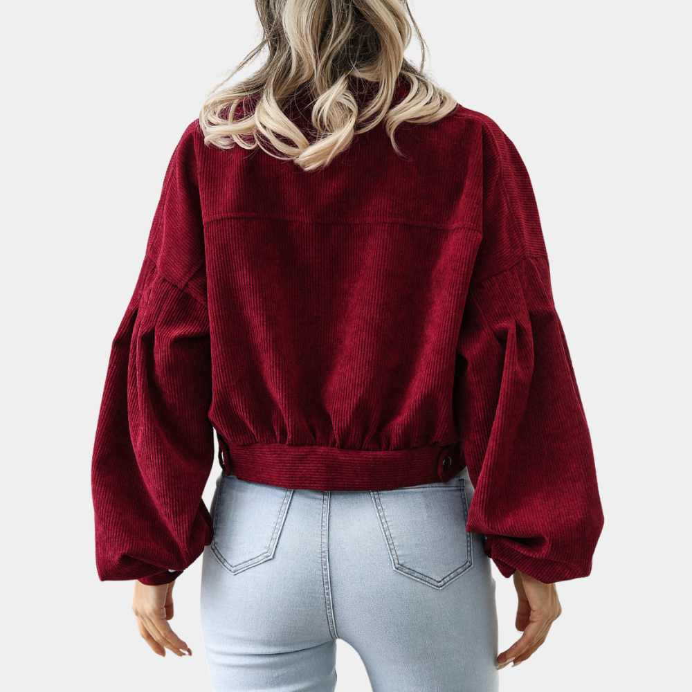 Women's Ribbed Button-Front Jacket with Side Pockets - photo 6