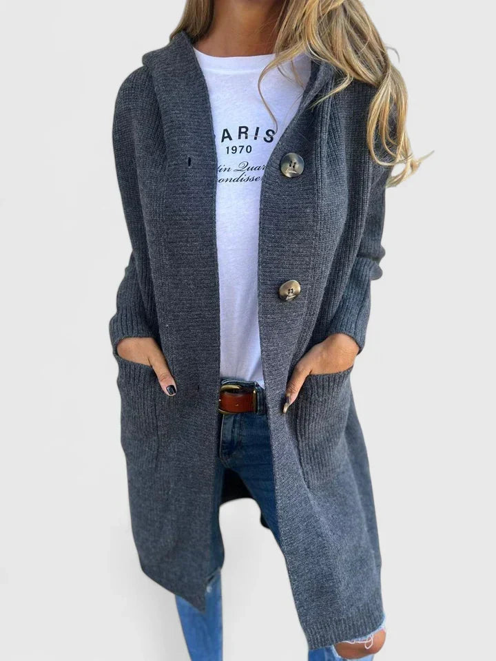 Women's Ribbed Longline Cardigan with Button Front - photo 2