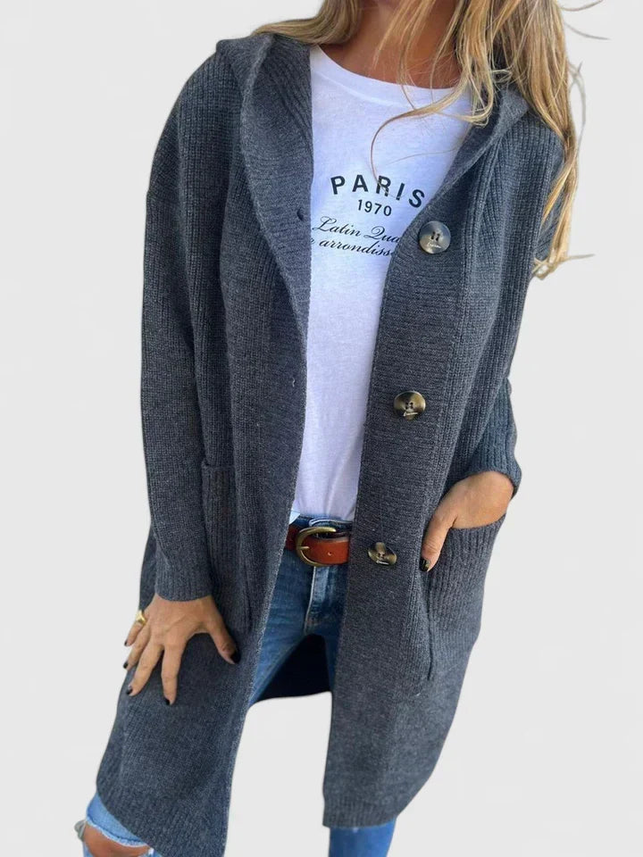 Women's Ribbed Longline Cardigan with Button Front - photo 5
