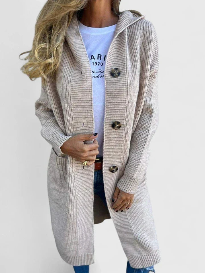 Women's Ribbed Longline Cardigan with Button Front - photo 6