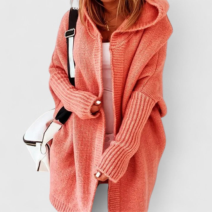 Women's Ribbed Relaxed Cardigan with Hood - photo 2