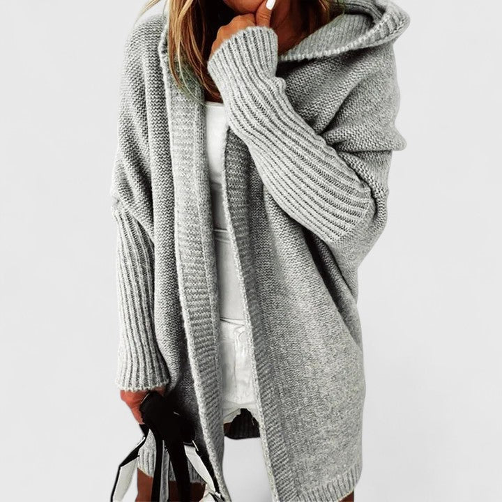 Women's Ribbed Relaxed Cardigan with Hood - photo 3