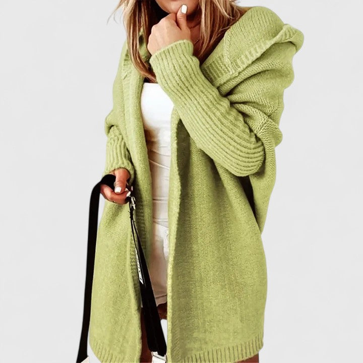 Women's Ribbed Relaxed Cardigan with Hood - photo 5