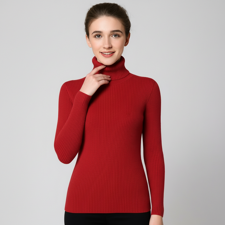 Women's Ribbed Slim-Fit Jumper with Roll Neck - photo 10