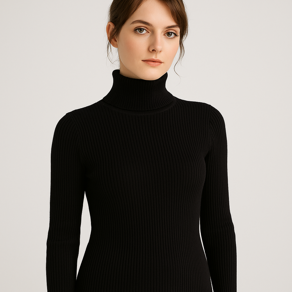 Women's Ribbed Slim-Fit Jumper with Roll Neck - photo 5