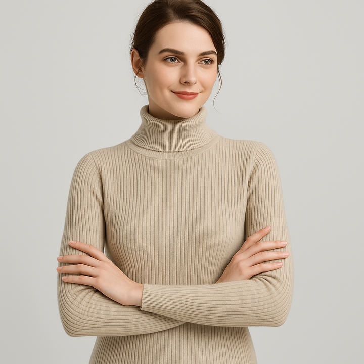 Women's Ribbed Slim-Fit Jumper with Roll Neck - photo 7