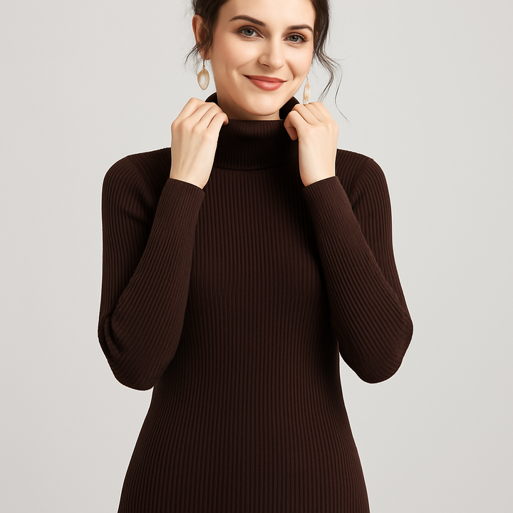 Women's Ribbed Slim-Fit Jumper with Roll Neck - photo 8