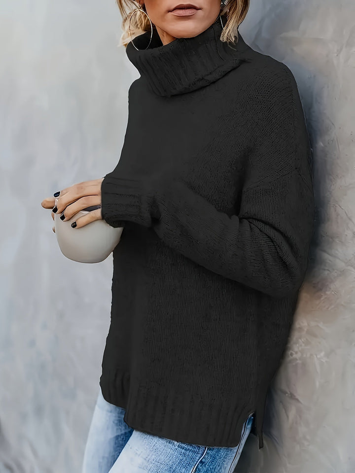 Women's Roll Neck Jumper with Split Hem - photo 5