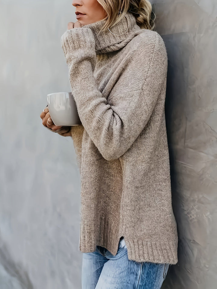 Women's Roll Neck Jumper with Split Hem - photo 7