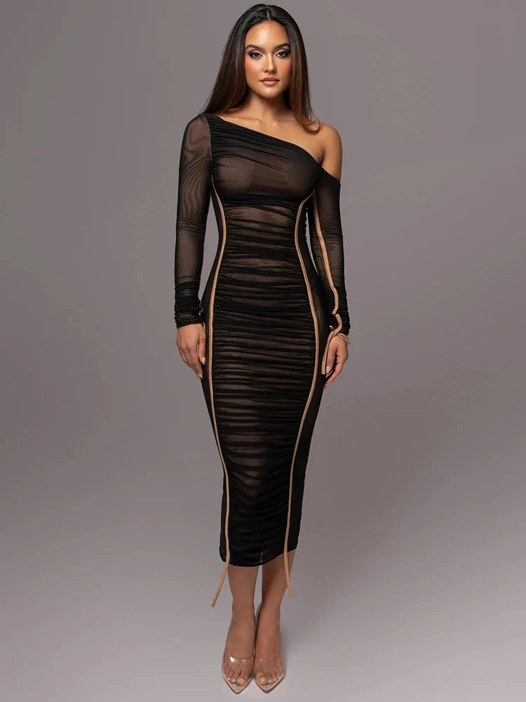 Women's Ruched One-Shoulder Dress - photo 3