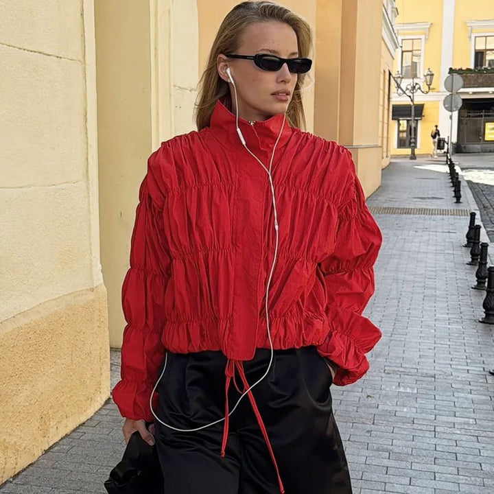 Women's Ruched Zip-Front Jacket - photo 1