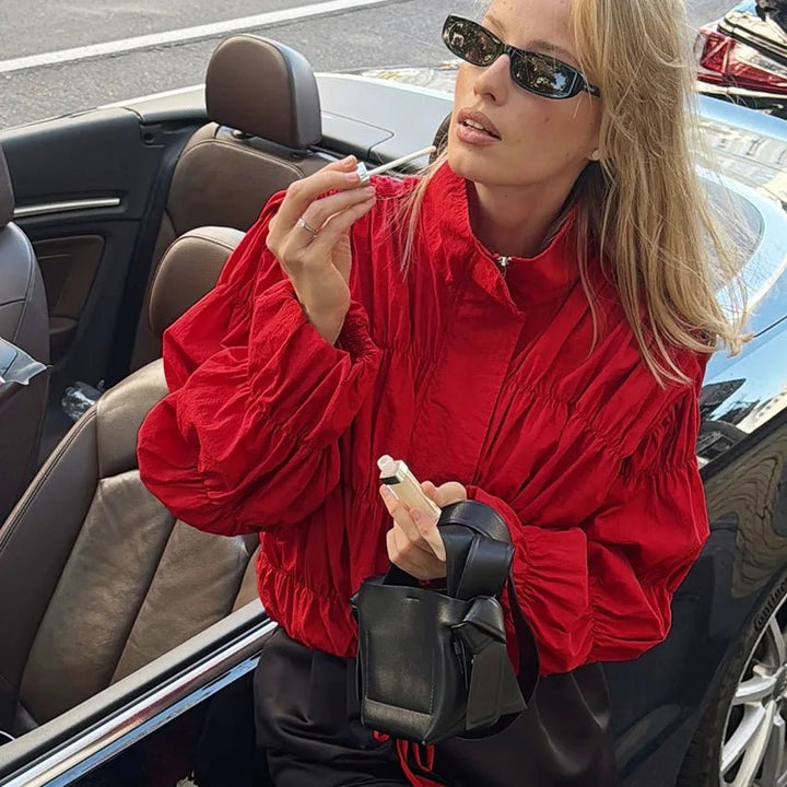 Women's Ruched Zip-Front Jacket - photo 4