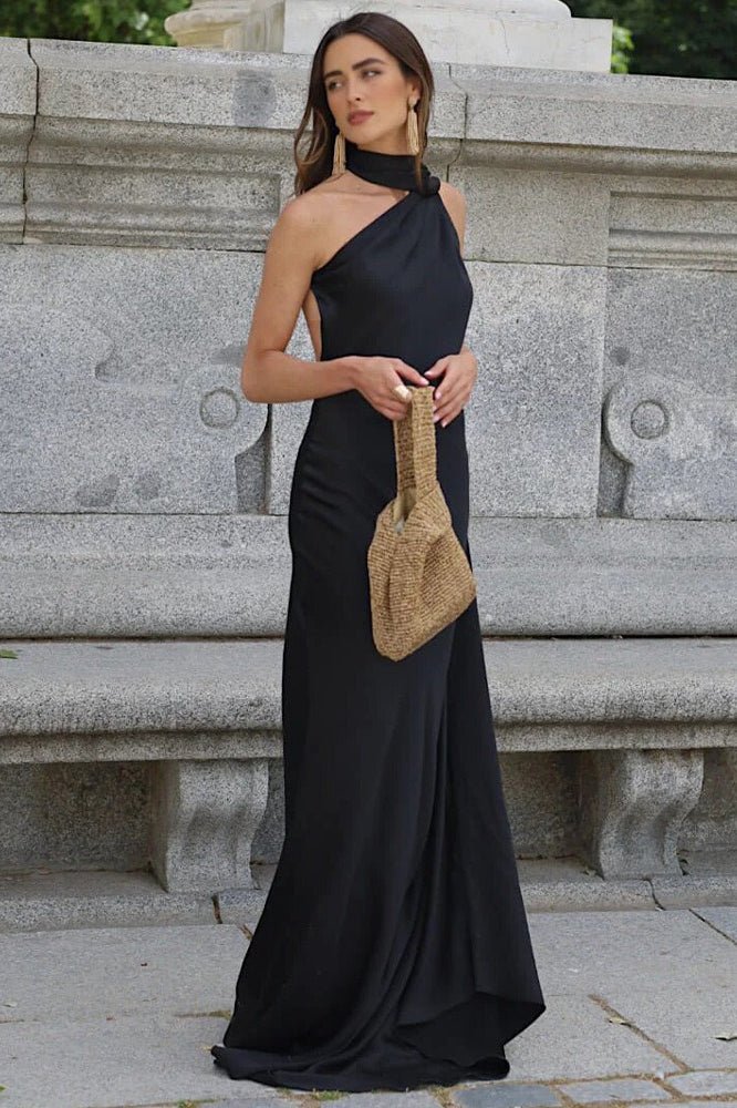 Women's Satin Halter Neck Dress - photo 8