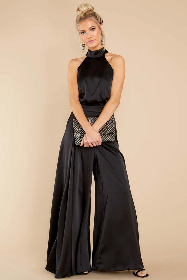 Women's Satin Halter Wide-Leg Jumpsuit - photo 2