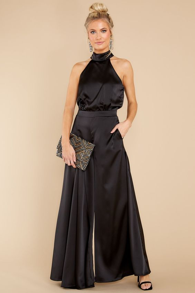 Women's Satin Halter Wide-Leg Jumpsuit - photo 4
