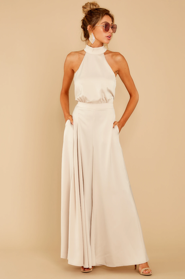 Women's Satin Halter Wide-Leg Jumpsuit - photo 6