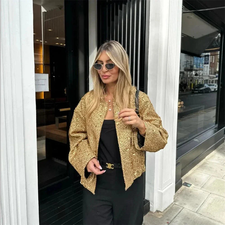 Women's Sequin Blazer with Tailored Cut - photo 10
