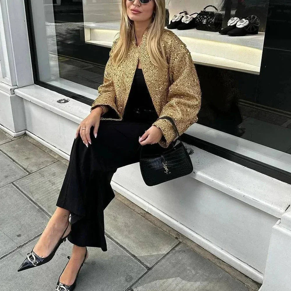 Women's Sequin Blazer with Tailored Cut - photo 12
