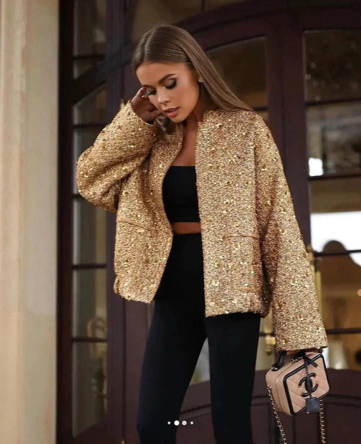 Women's Sequin Blazer with Tailored Cut - photo 4