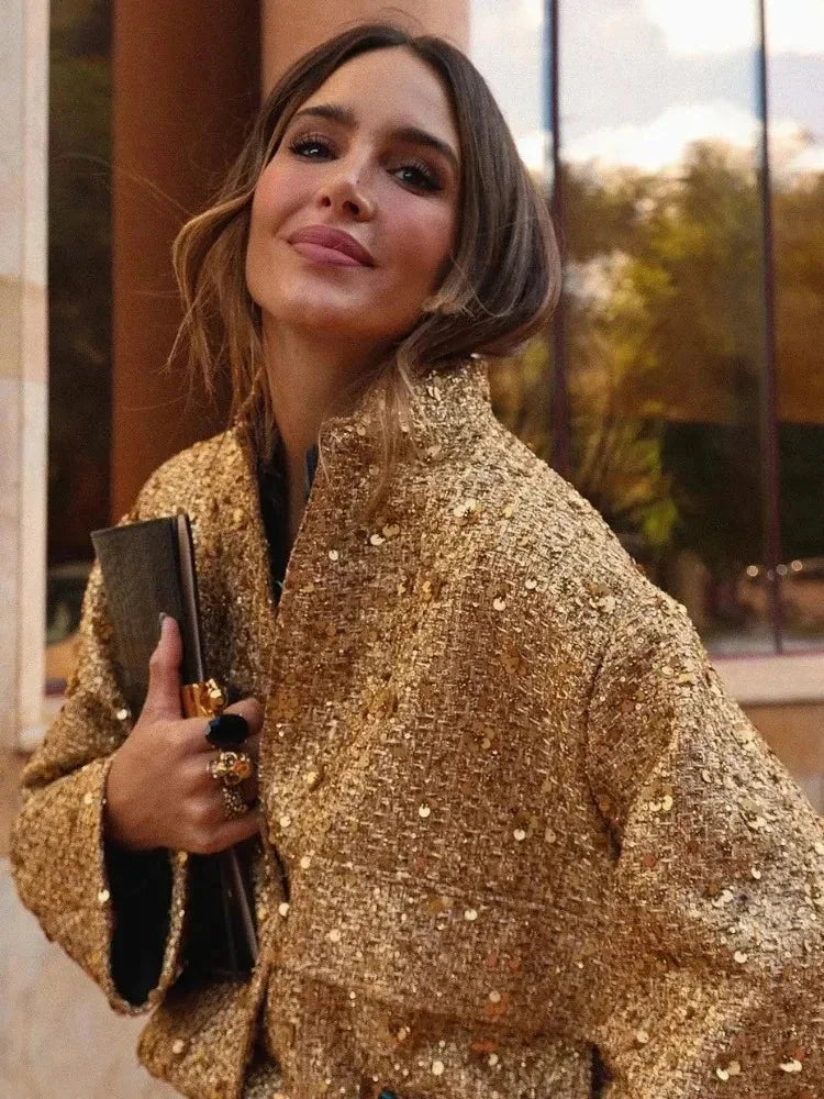 Women's Sequin Blazer with Tailored Cut - photo 7