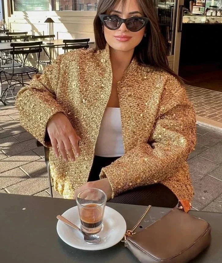 Women's Sequin Blazer with Tailored Cut - photo 8
