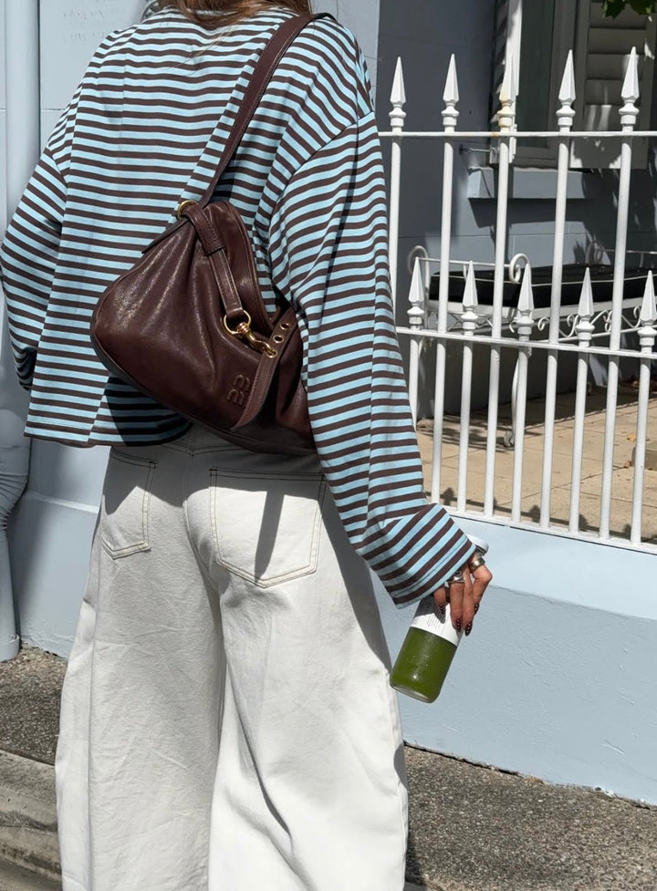 Women's Striped Knitted Jumper with Relaxed Fit and Stripe - photo 10