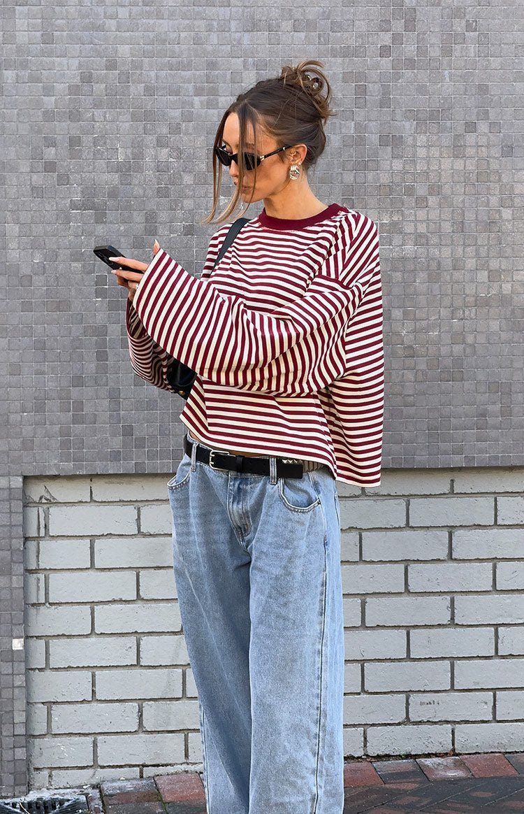 Women's Striped Knitted Jumper with Relaxed Fit and Stripe - photo 6