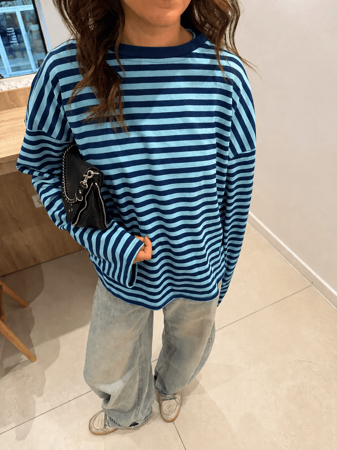 Women's Striped Knitted Jumper with Relaxed Fit and Stripe - photo 7