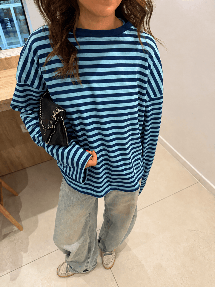 Women's Striped Knitted Jumper with Relaxed Fit and Stripe - photo 7