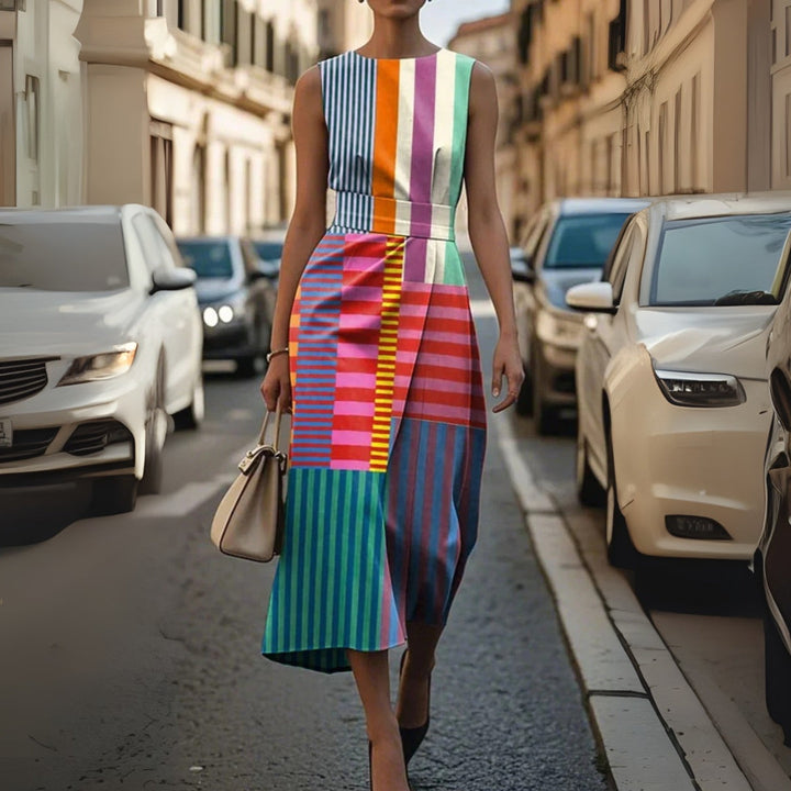 Women's Striped Midi Dress - photo 1