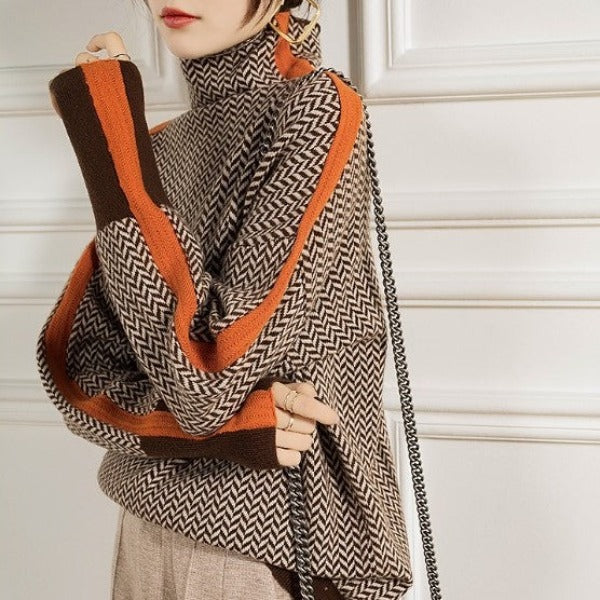 Women's Striped Roll Neck Jumper - photo 5