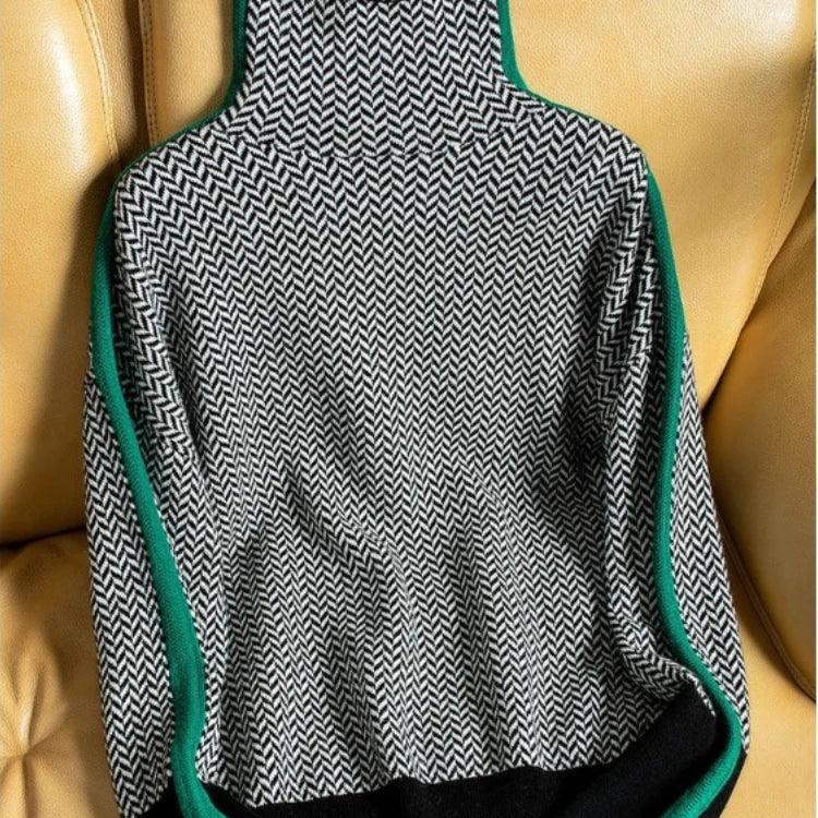 Women's Striped Roll Neck Jumper - photo 7